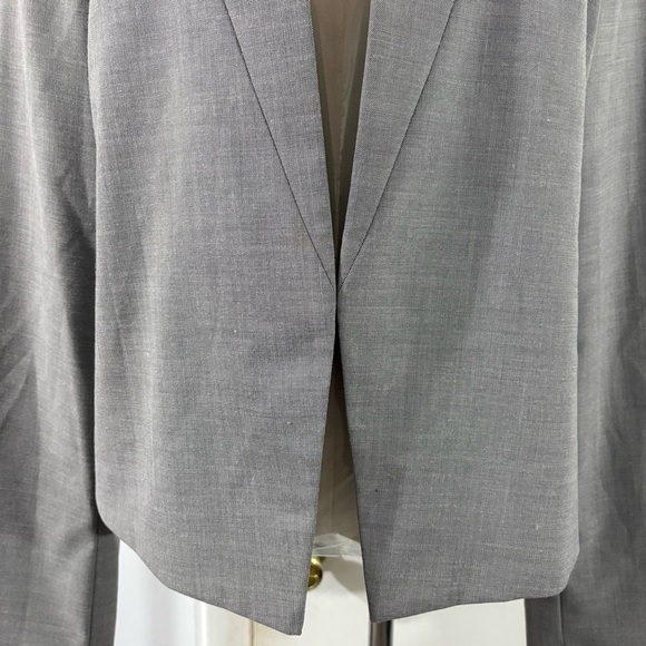 Calvin Klein Women’s Gray Asymmetrical Open Front Blazer Size 14 Career Stretch - Picture 4 of 15